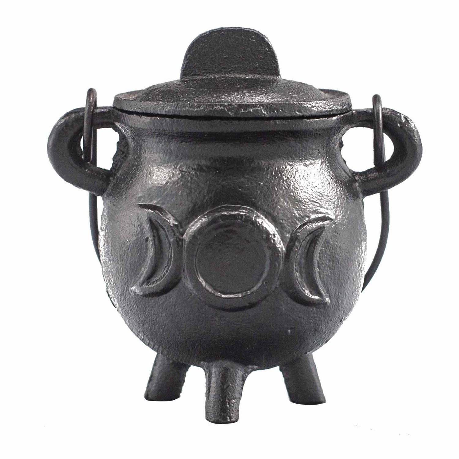Cast Iron Cauldron with Triple Moon 6.5x13cm - SHAMTAM.COM