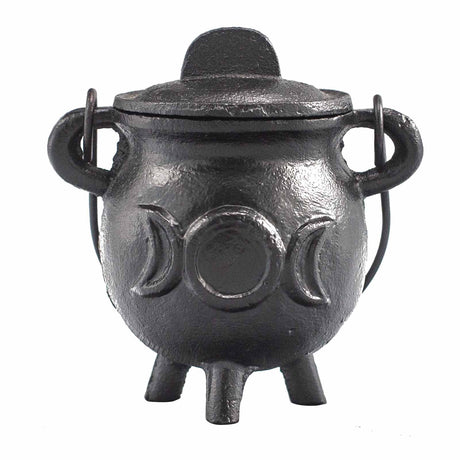 Cast Iron Cauldron with Triple Moon 6.5x13cm - SHAMTAM.COM