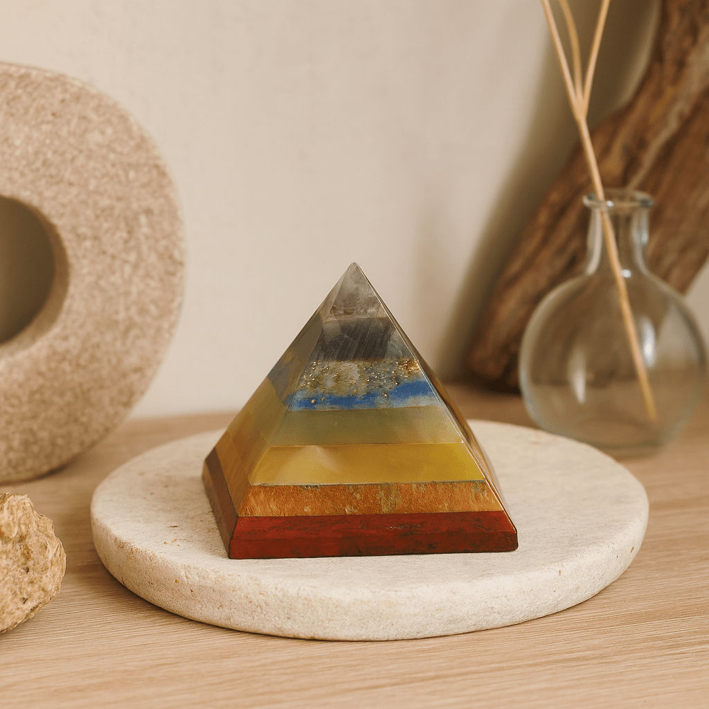 Chakra Crystal Pyramid 30 - 35mm - SHAMTAM.COM