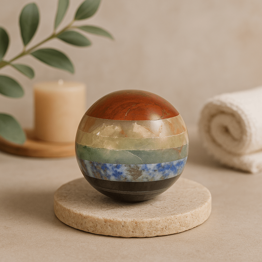 Chakra Crystal Sphere Bonded Gemstone 40 - 50mm - SHAMTAM.COM
