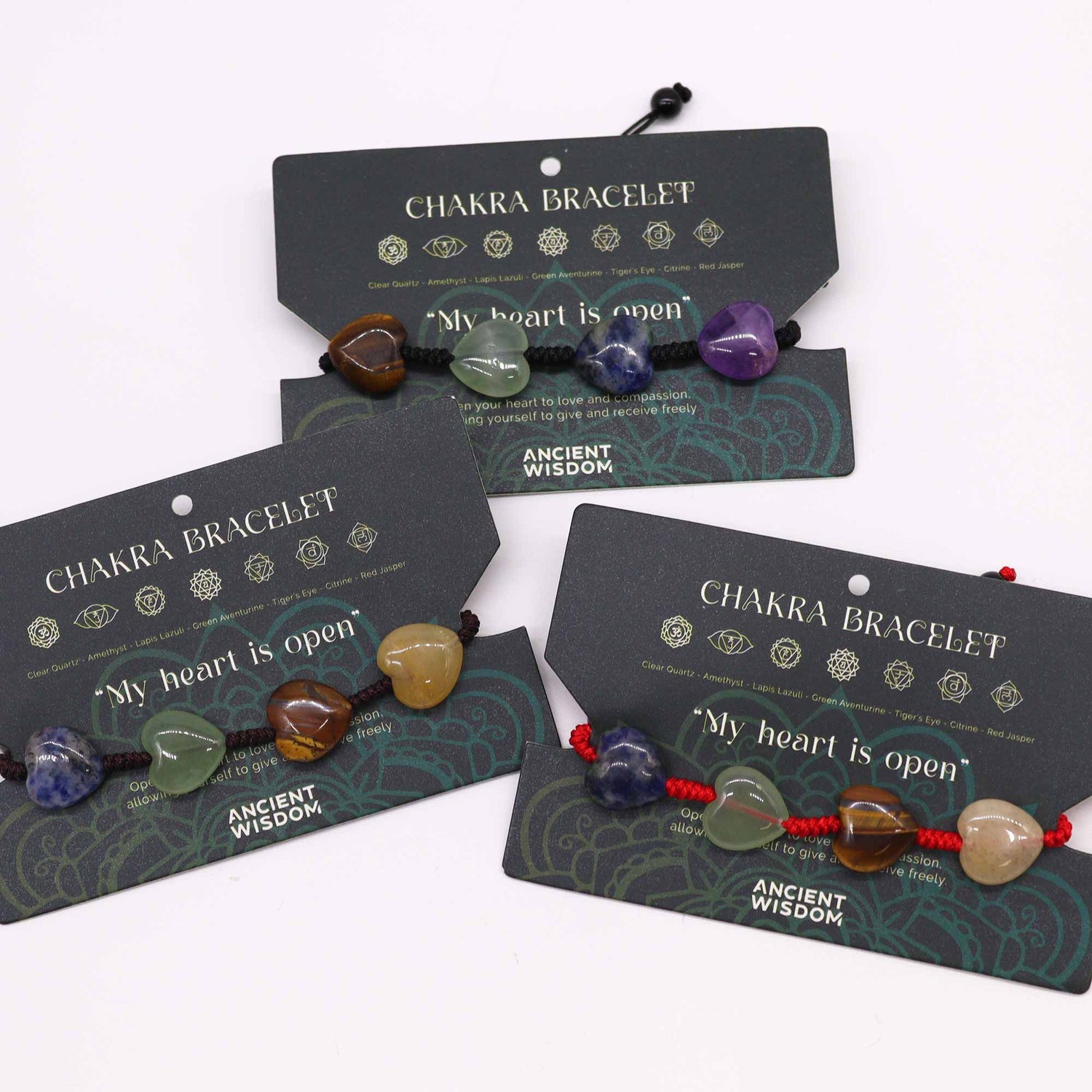 Chakra String Bracelet - Hearts - SHAMTAM.COM