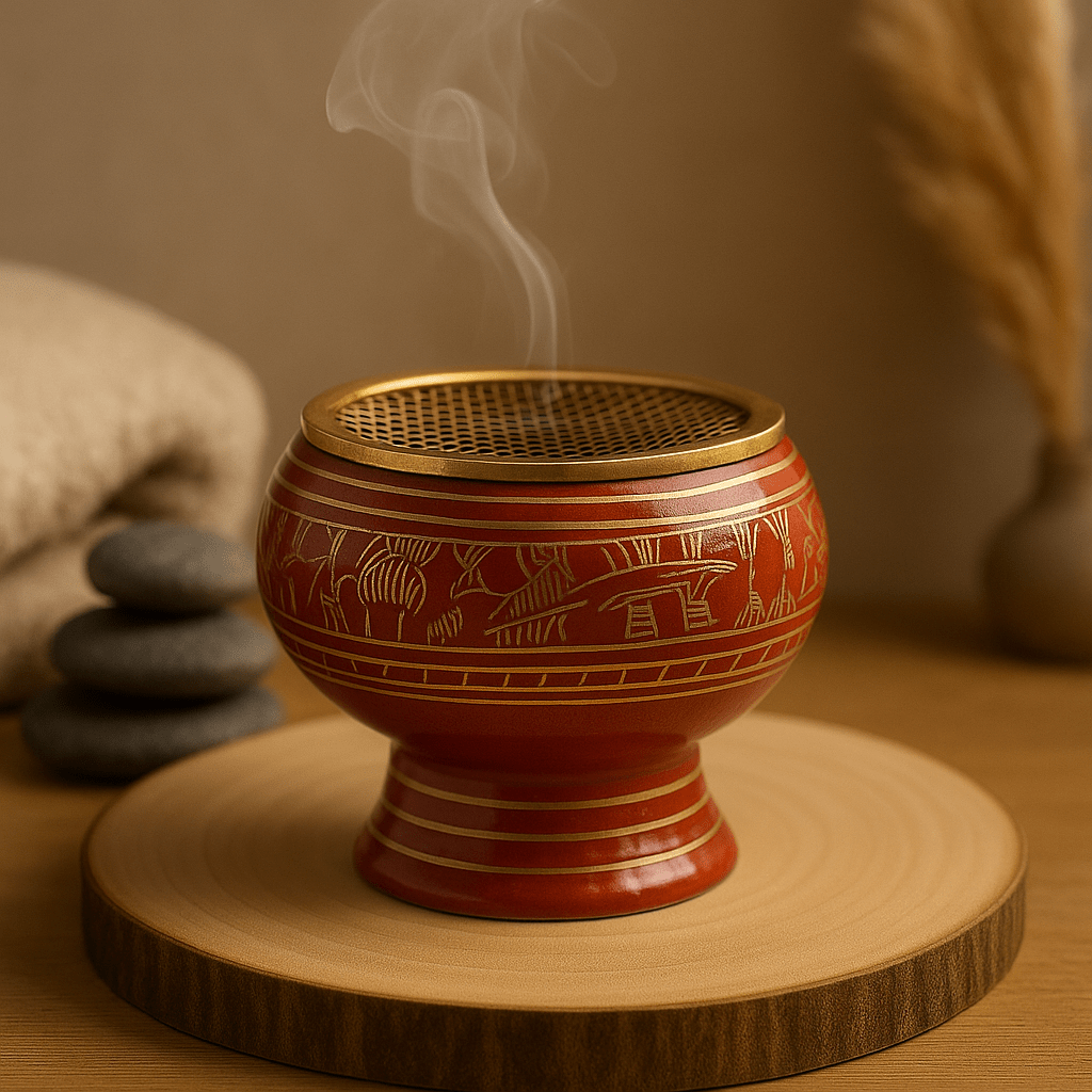 Charcoal Resin Incense Burner Sacral Chakra - SHAMTAM.COM