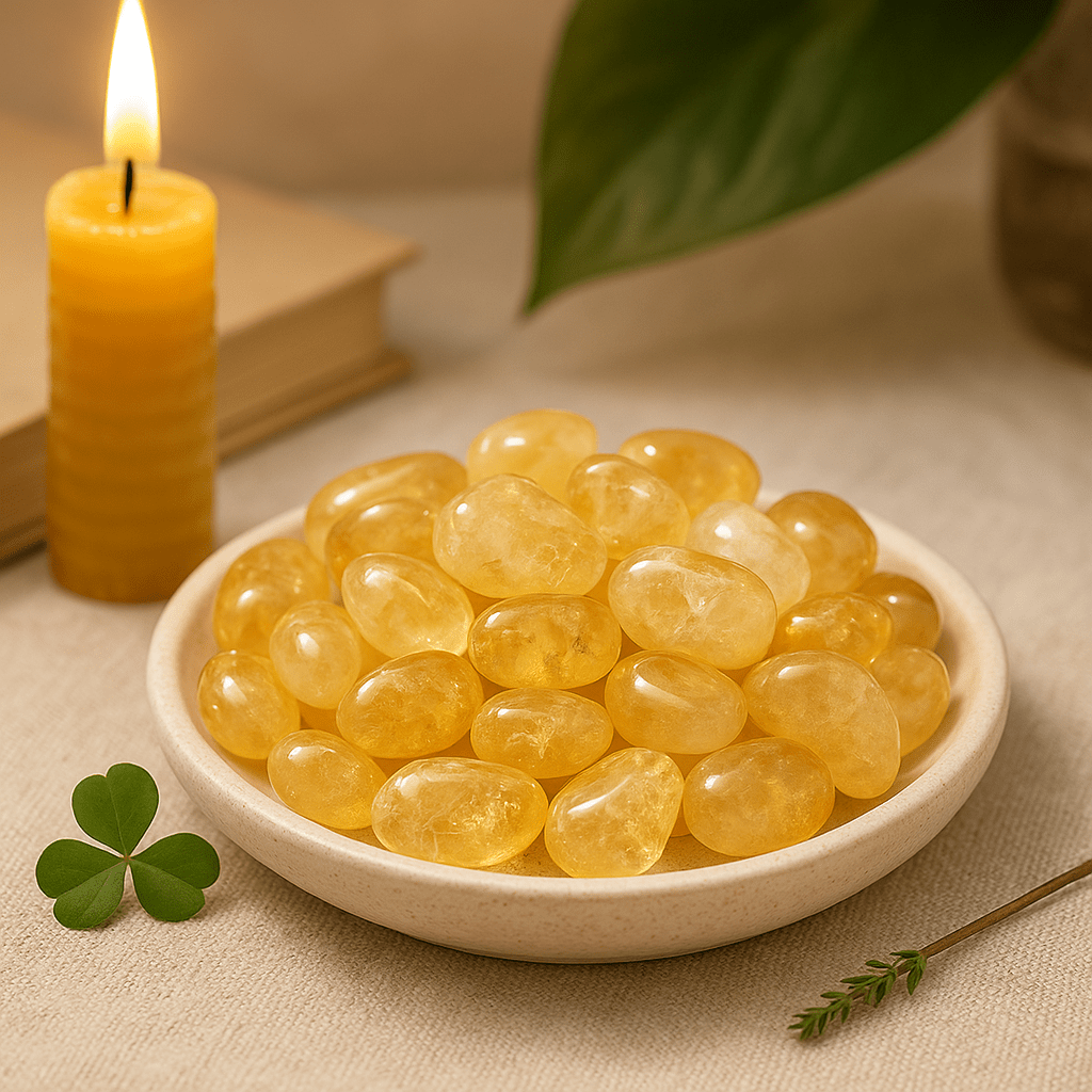 Citrine Quartz Tumbled Stones, 24 Pieces - SHAMTAM.COM