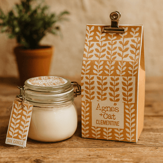 Bougie en cire de soja Clémentine, pot Kilner