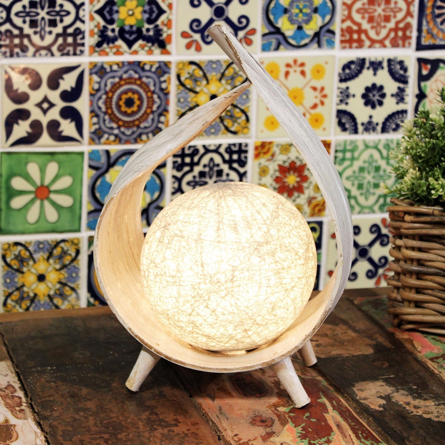 Coconut Lamp - Whitewash Wrapover - SHAMTAM.COM