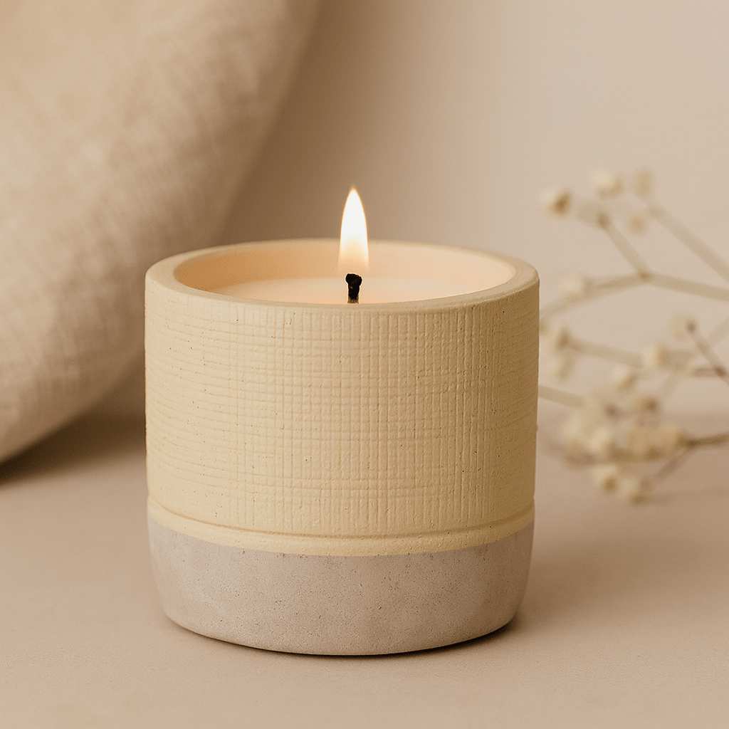 Coffee Scented Candle Concrete Wooden Wick - SHAMTAM.COM