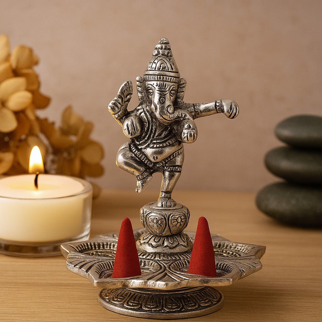 Cone Incense Burner, Dancing Ganesha - SHAMTAM.COM