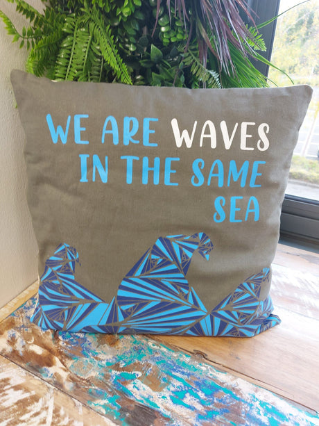 Cotton Cushion Cover We Are Waves 45x45 cm - SHAMTAM.COM