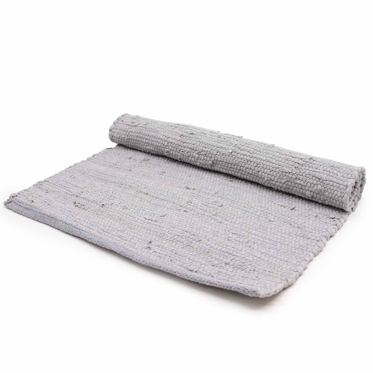 Handcrafted Large Grey Indian Handloom Cotton Rug - Durable Textured Floor Covering - SHAMTAM.COM