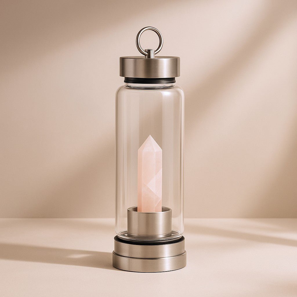 Crystal Water Bottle Rose Quartz Obelisk - SHAMTAM.COM