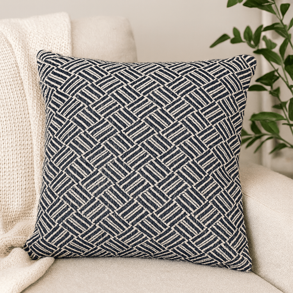 Cushion Cover Cotton Criss - Cross Black 40x40 cm - SHAMTAM.COM