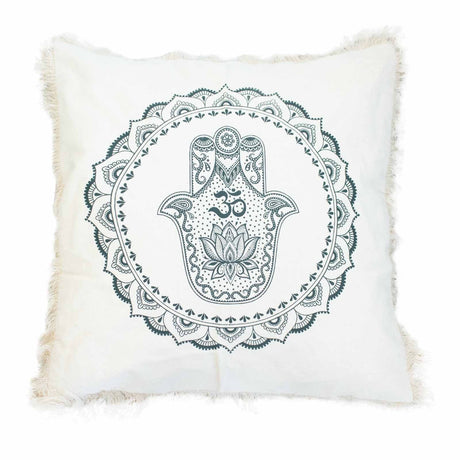 Cushion Cover Hamsa Mandala 60x60cm Green - SHAMTAM.COM