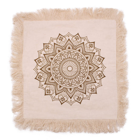 Lotus Mandala Cushion Cover - 45x45cm - bronze - SHAMTAM.COM