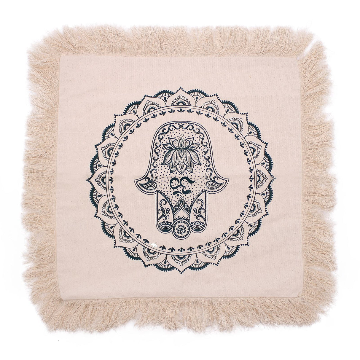 Cushion Green Hamsa Mandala 45x45 cm - SHAMTAM.COM