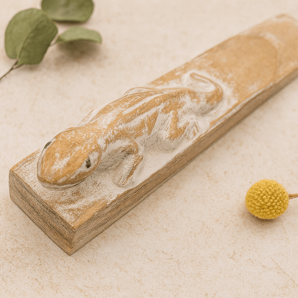 Door Stop, Hand Carved Gecko - SHAMTAM.COM