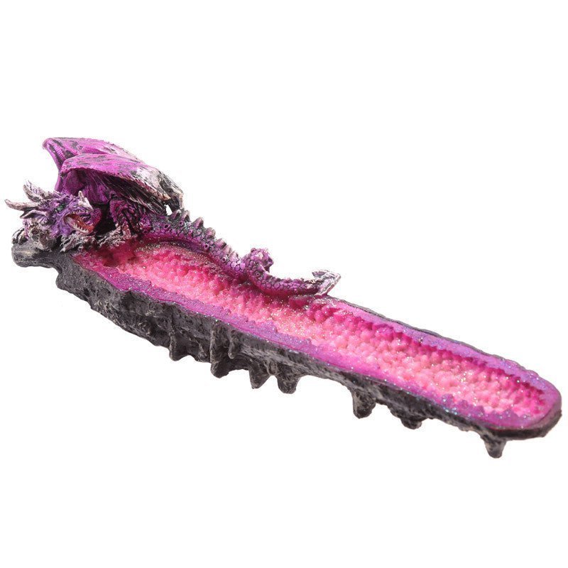 Enchanting Geode Crystal Dragon Incense Burner – Mystical Fantasy Décor with Intricate Dragon Design - SHAMTAM.COM