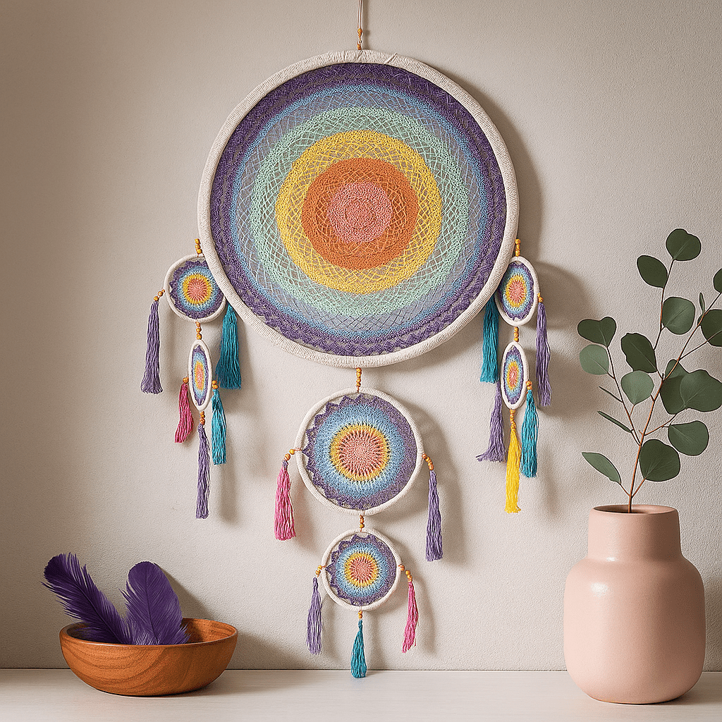 Dream Catcher Large 55cm Pastel Rainbow - SHAMTAM.COM