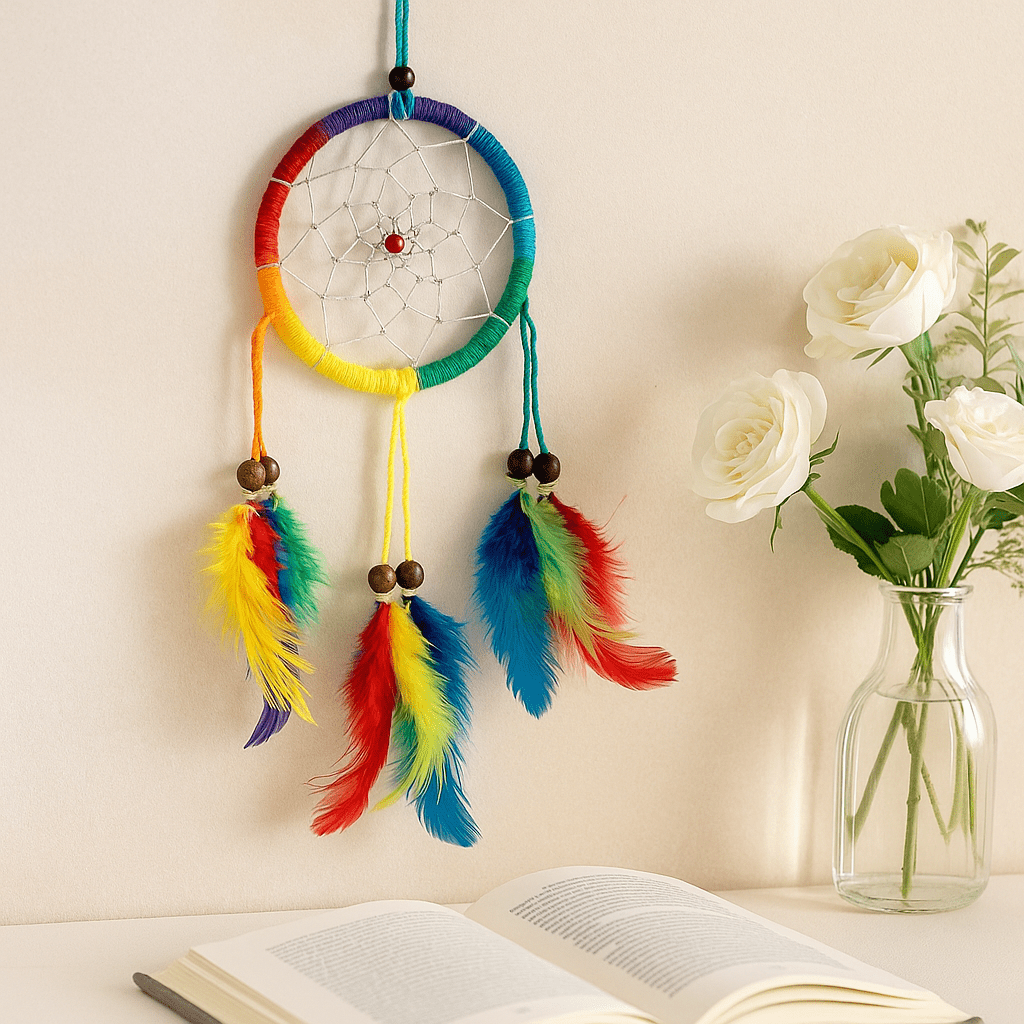 Dream Catcher Rainbow Medium Round, Set of 6 - SHAMTAM.COM