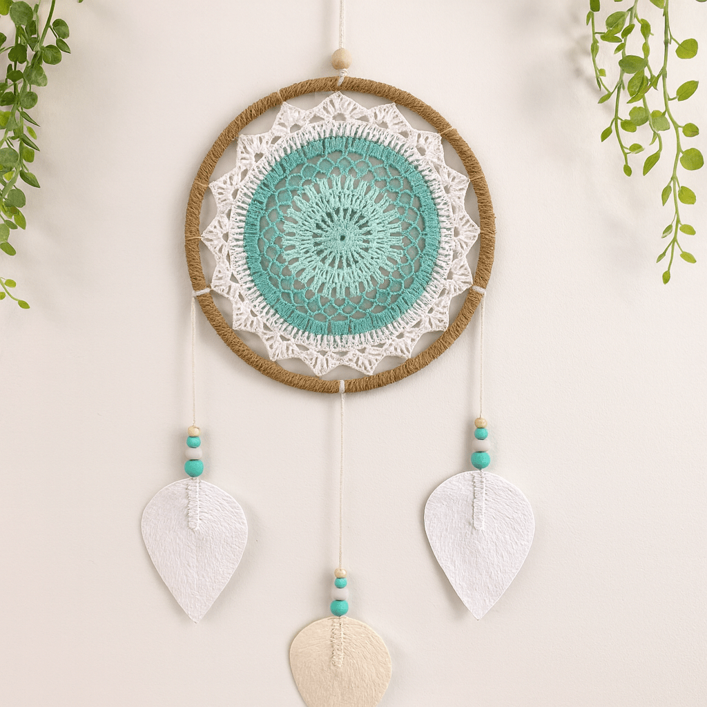 Dream Catcher Turquoise Vegan Rattan Handmade Bali - SHAMTAM.COM