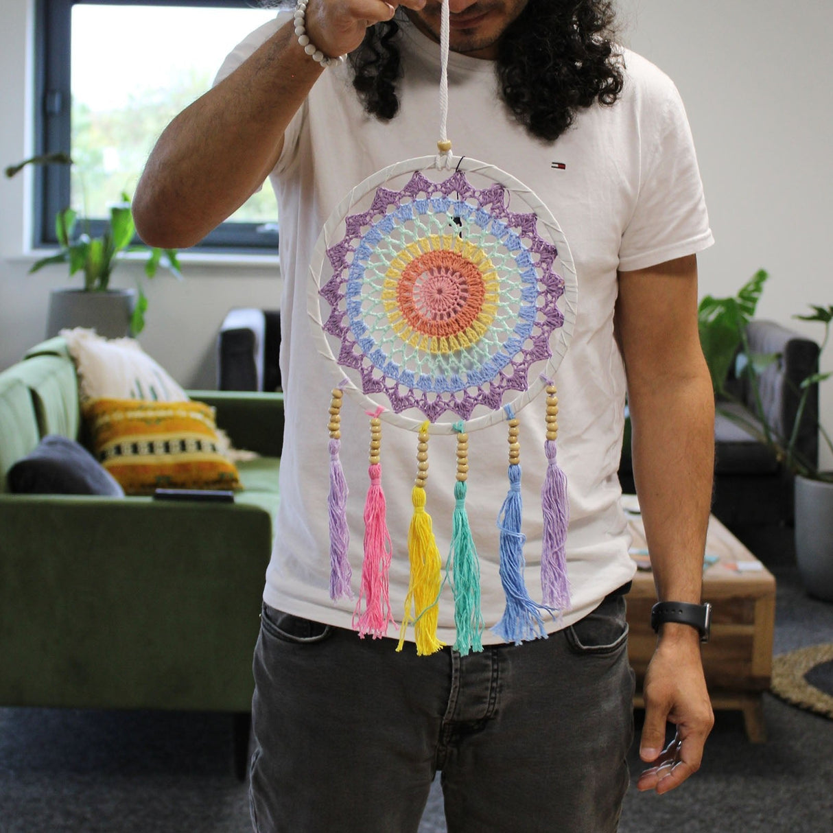 Dreamcatcher Pastel Rainbow 22x56cm - SHAMTAM.COM