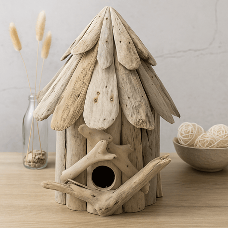 Driftwood Wall Hanging Birdhouse Handmade In Indonesia - SHAMTAM.COM