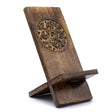 Eco - Friendly Mango Wood Mandala Carved Phone Stand - Rustic & Elegant Smartphone Holder - SHAMTAM.COM