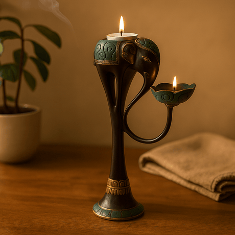 Elephant Candle and Incense Holder, Large - SHAMTAM.COM