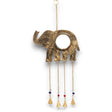 Elegant Elephant Mirror Wind Chime with 4 Brass Bells - Handcrafted Indian Decor for Good Fortune and Serenity - SHAMTAM.COM