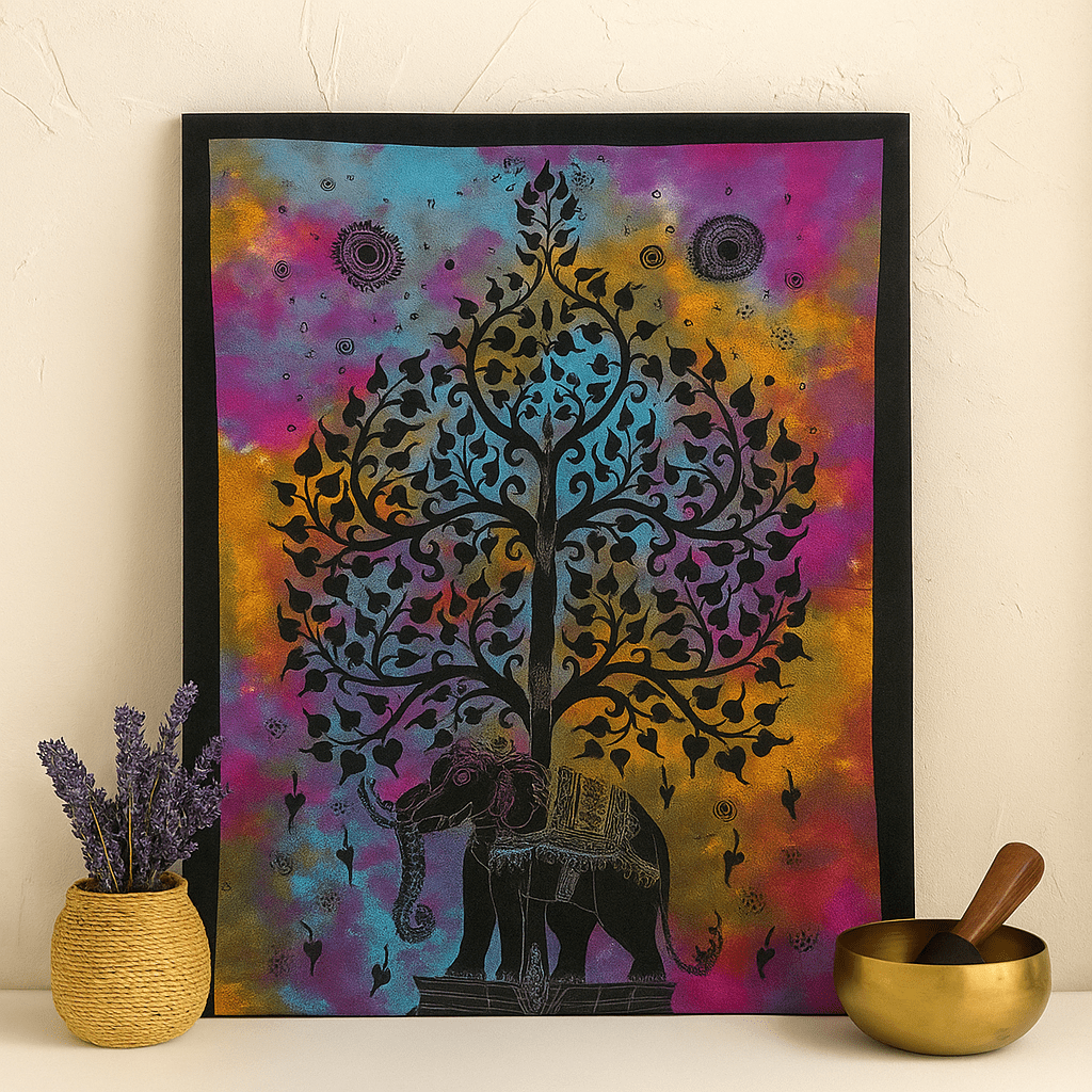 Elephant Tree Wall Art, Cotton - SHAMTAM.COM