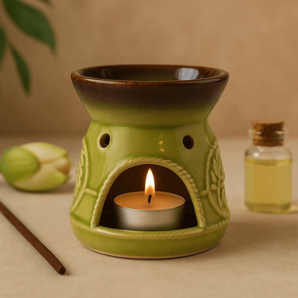 Essential Oil and Wax Melt Burner - Jade - SHAMTAM.COM