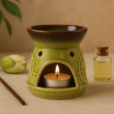 Essential Oil and Wax Melt Burner - Jade - SHAMTAM.COM