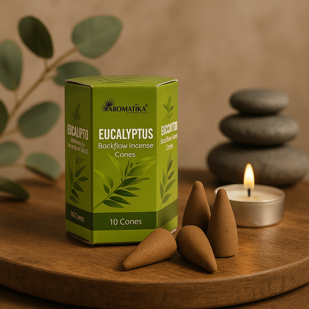 Eucalyptus Backflow Incense Cones Pack of 10 Masala - SHAMTAM.COM