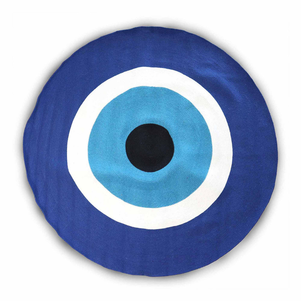 Evil Eye Cotton Rope Rug - 120cm Round Blue Protective Home Decor - SHAMTAM.COM