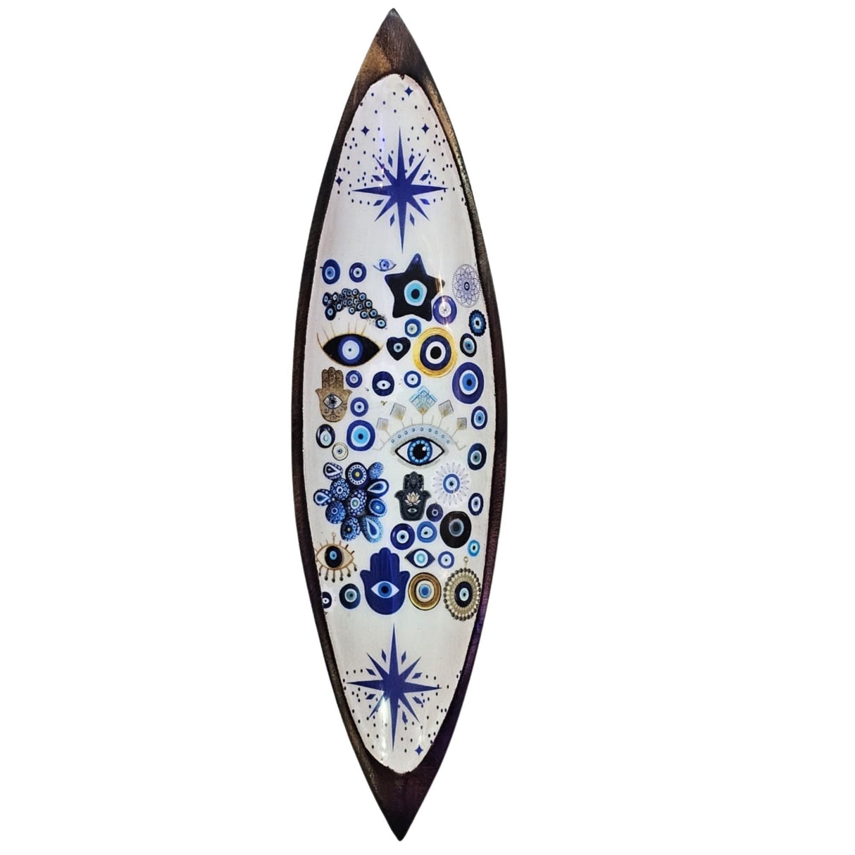 Evil Eye Nazar Enamel Incense Burner Mango Wood - SHAMTAM.COM