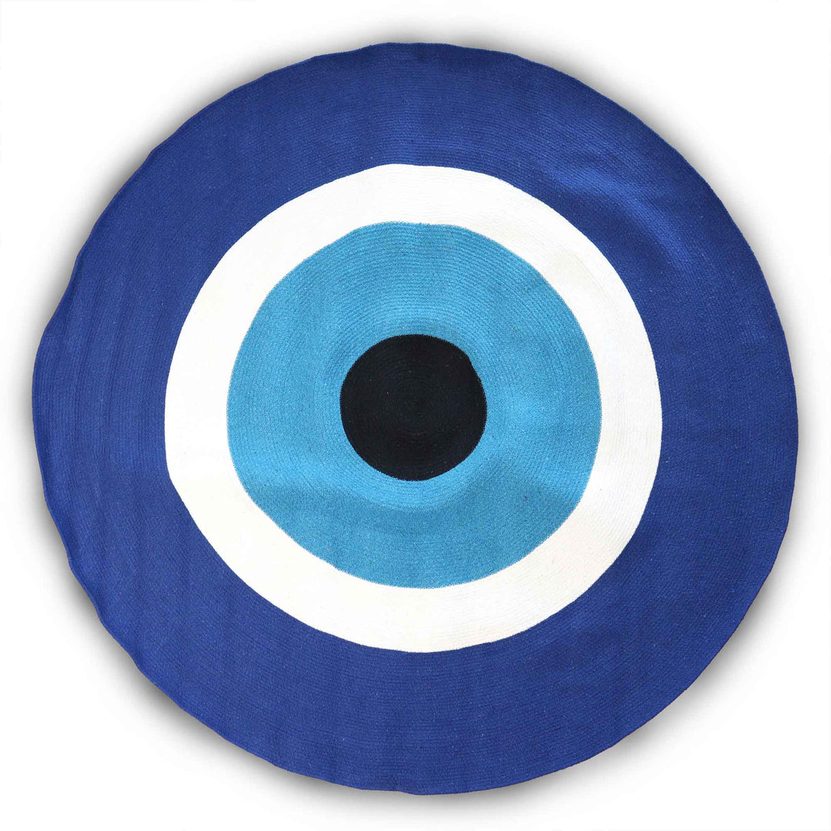 Handcrafted Cotton Rope Evil Eye Rug - 150 cm Round Protective Home Decor - SHAMTAM.COM