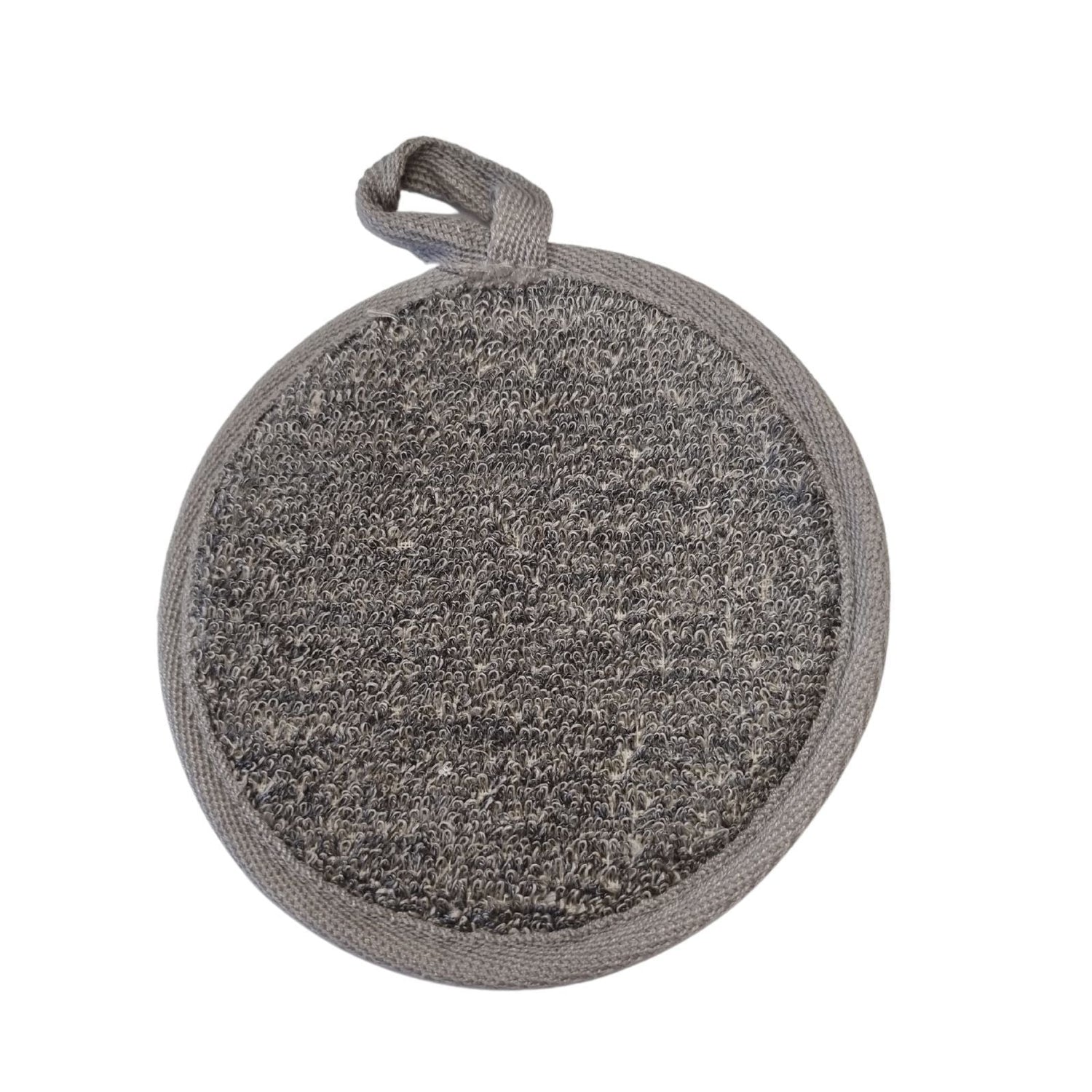 Exfoliating Bath Pad Bamboo Linen Charcoal - SHAMTAM.COM