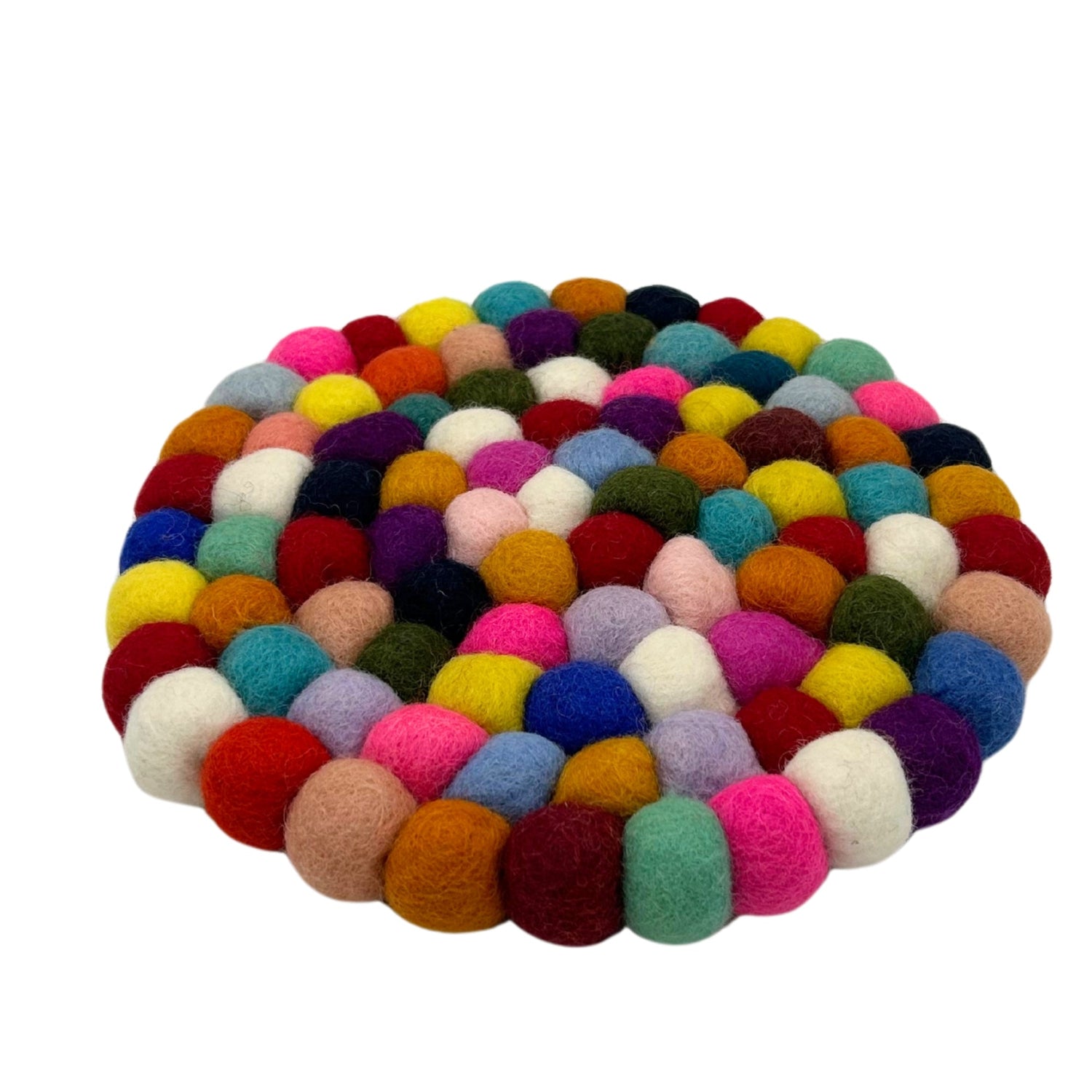 Felt Ball Round Placemat - Multi Colour - SHAMTAM.COM