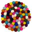 Felt Ball Round Placemat - Multi Colour - SHAMTAM.COM