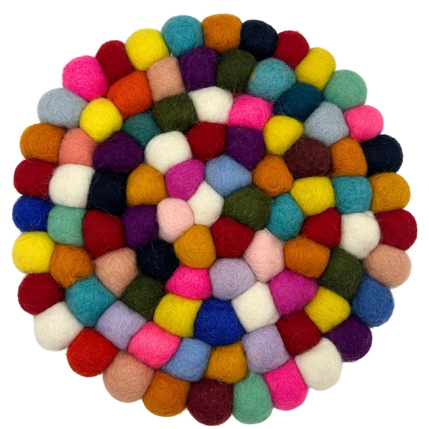 Felt Ball Round Placemat - Multi Colour - SHAMTAM.COM