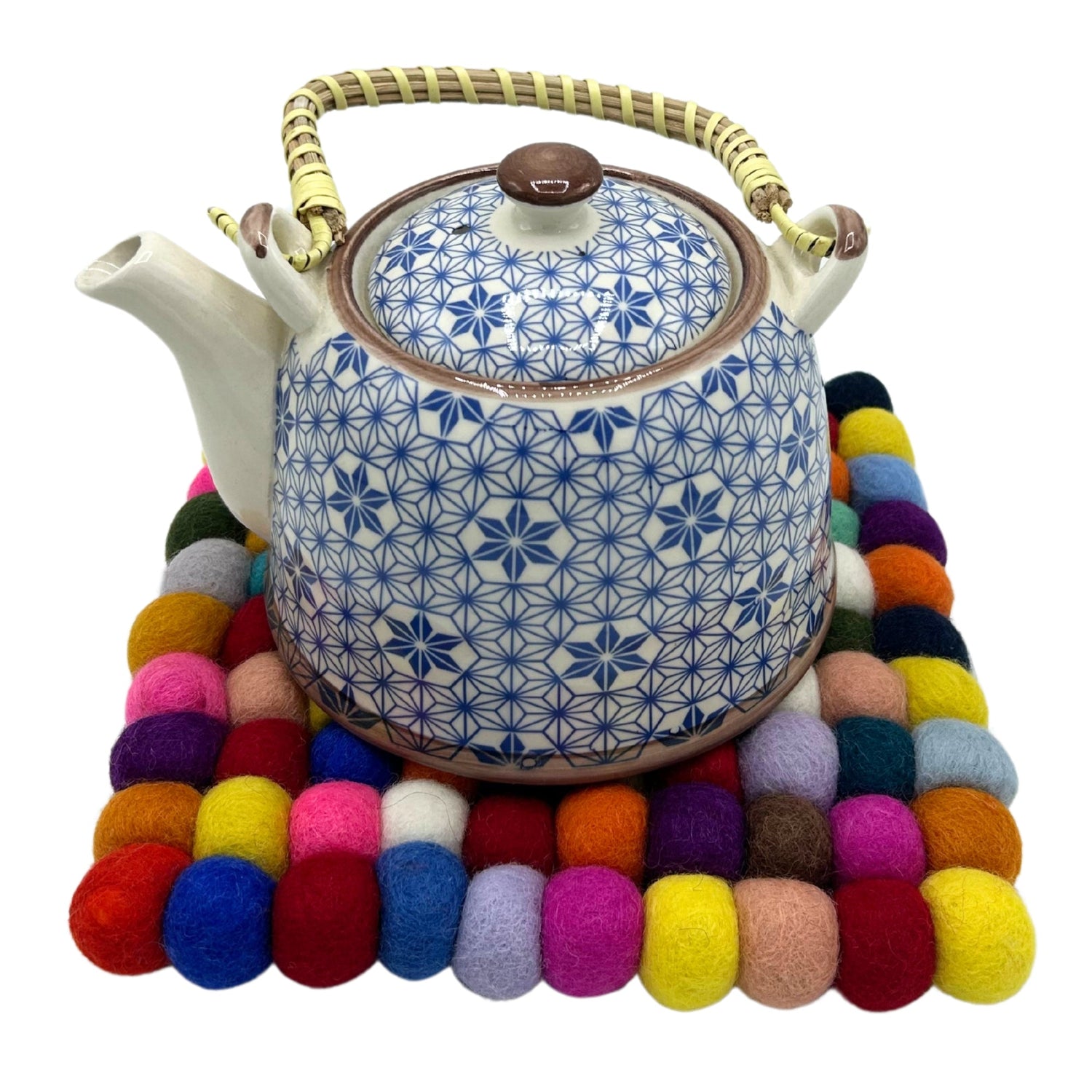 Felt Ball Square Placemat - Multi Colour - SHAMTAM.COM