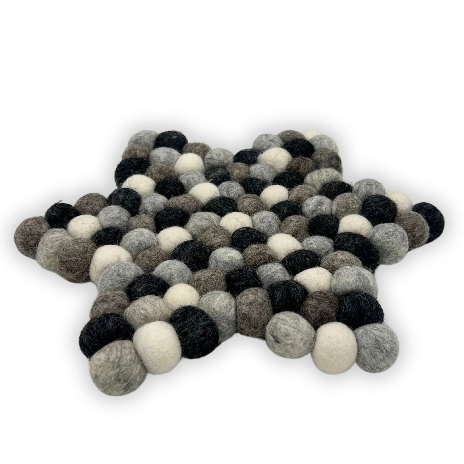 Felt Ball Star Centre Mat - Multi Grey Colour - SHAMTAM.COM