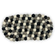 Felt Ball Oval Centre Mat - Multi Grey Colour - SHAMTAM.COM