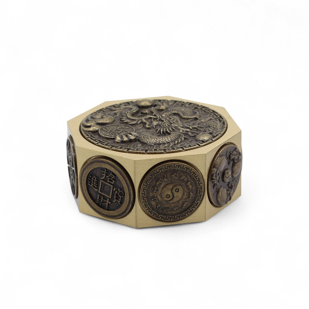 Feng Shui Bagua Dragon Lucky Cat Trinket Box - SHAMTAM.COM