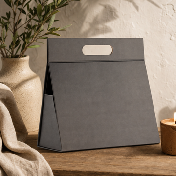 Flat Pack Gift Box - Lrg Hand Box (28 × 12.5 × 26 cm) - Black — styled in a warm, naturally lit interior