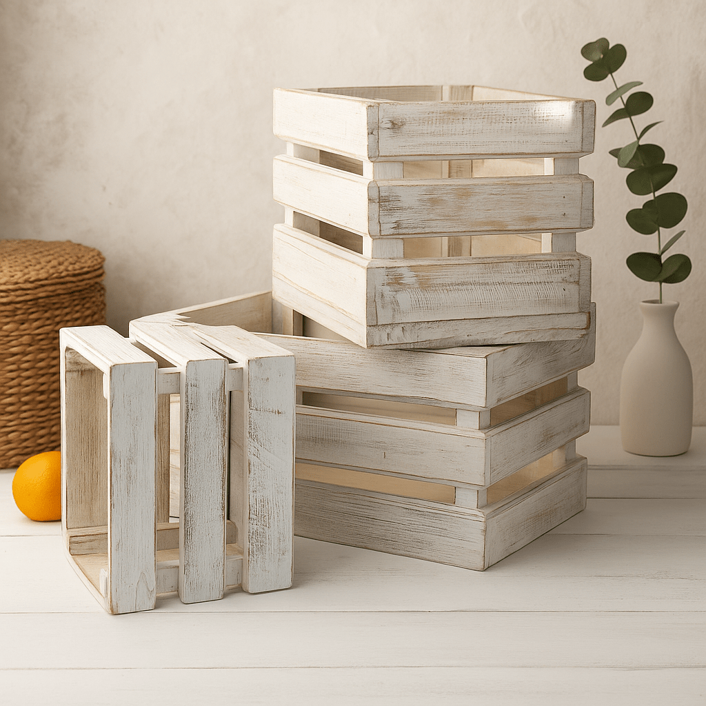 Fruit Box Set of 3 - Whitewash - SHAMTAM.COM