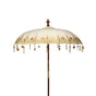 Handcrafted Bali Patio Parasol with Gold Leaf Patterns - 2m Canvas Umbrella for Elegant Outdoor Decor (UK Mainland Shipping Only) - SHAMTAM.COM