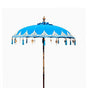 Handcrafted Bali Patio Parasol - 2m Turquoise Decor with Intricate Patterns - UK Mainland Shipping Only - SHAMTAM.COM