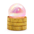 Gemstone Sphere 40mm - Rose Quartz Titanium Aura with Stand - SHAMTAM.COM