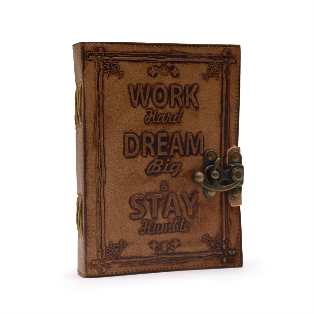Leather Journel - Plain Paper - Work & Dream Big - SHAMTAM.COM