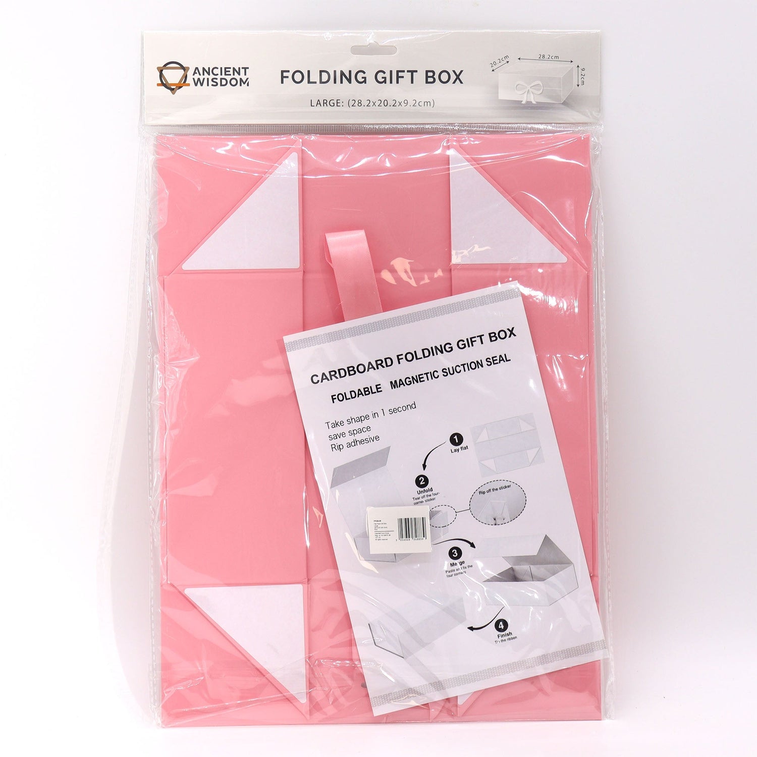 Flat Pack Gift Box - Large (28.2x20.2x9.2cm) - Pink - SHAMTAM.COM